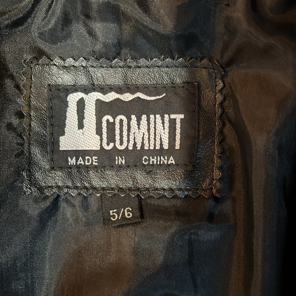 Vintage Comint Genuine Leather jacket black size 5/6 Junior or Small women. - Picture 5 of 7
